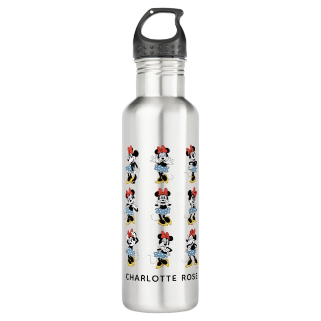 Personalized Disney's Minnie Mouse Emotions Stainless Steel Water Bottle (Front)