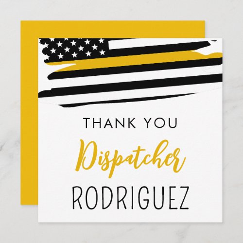 Personalized Dispatcher Thin Gold Line Thank You 