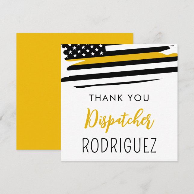 Personalized Dispatcher Thin Gold Line Thank You  Card (Front/Back)