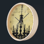 Personalized Distressed Musical Note Chandelier Wall Clock<br><div class="desc">Personalized Baroque Musical Note Chandelier Clock Custom Wall Clock - Your Name - or change to read whatever you like. To change color click customize then edit. On this design you need to hide or delete the background image to change colors. Use the last tool on the drop down -...</div>