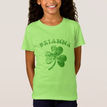 Personalized Distressed Shamrock T-shirt by PinkMoonDesigns at Zazzle