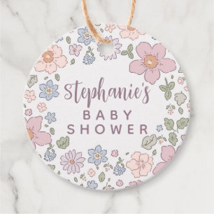 Personalized Ditsy Floral Baby Shower Gift Tags