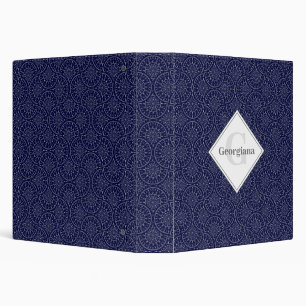 Personalized Ditsy Winter Snow Angels Snowmen Ogee 3 Ring Binder