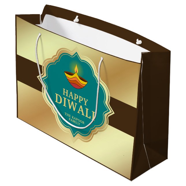 Personalized Diwali Large Gift Bag (Back Angled)