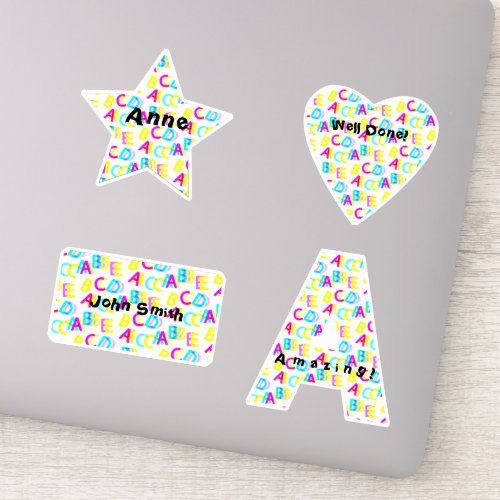 Personalized Dizzy Colorful Letters Alphabet Sticker