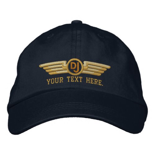 Personalized DJ Deco Style Wings Embroidered Baseball Cap