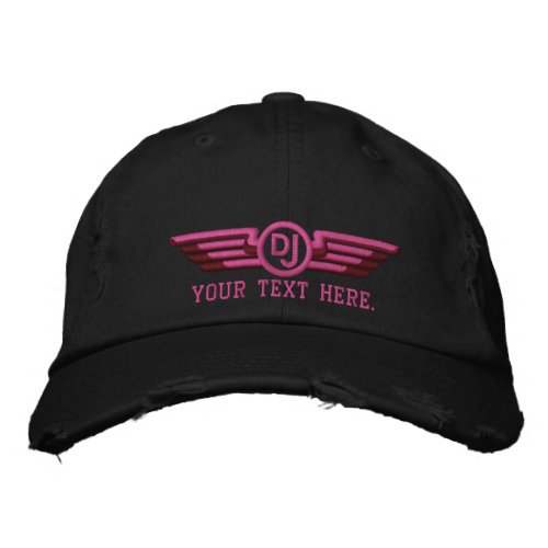 Personalized DJ Deco Style Wings Embroidered Baseball Hat