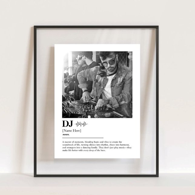 Personalized DJ Dictionary Definition Photo Gift Acrylic Sign (Personalized DJ Dictionary Definition Photo Gift Acrylic Sign)