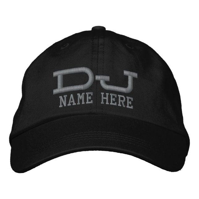 Personalized DJ Embroidered Baseball Hat (Front)