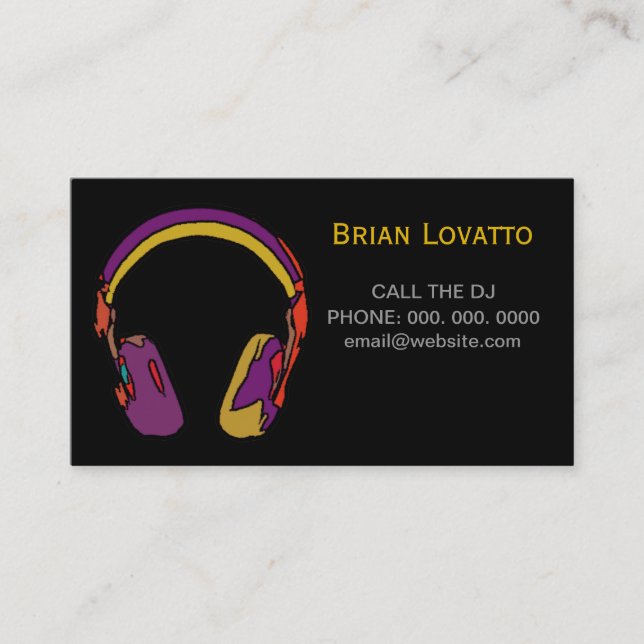 personalized dj headphone music business card (Front)