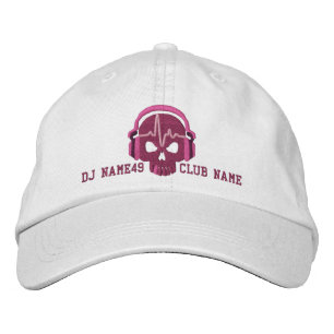 Personalized DJ Skull Your Name Club Embroidery Embroidered Baseball Hat
