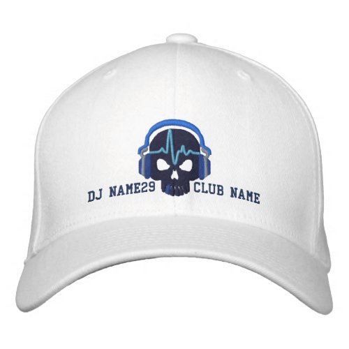 Personalized DJ Skull Your Name Club Embroidery Embroidered Baseball Hat