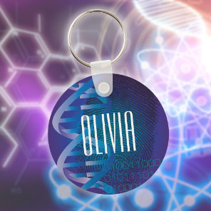 Personalized DNA Fingerprint Medical Science Keychain