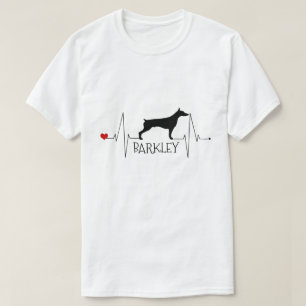 Personalized Doberman Love My Dog Heart Beat T-Shirt