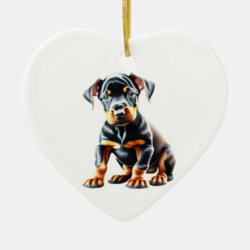 Personalized Doberman Pinscher Puppy Ceramic Ornament