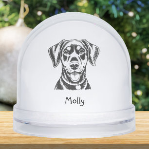 Personalized Dobermann Dog Christmas Snow Globe