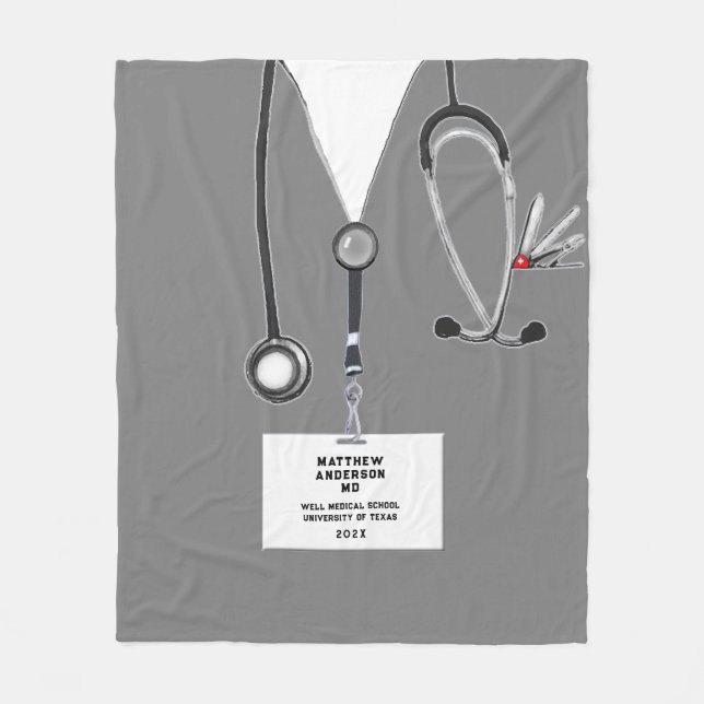 Personalized Doctor Fleece Blanket (Front)