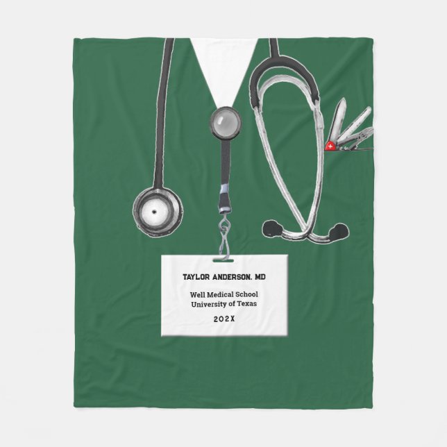 Personalized Doctor Gift Ideas Fleece Blanket (Front)