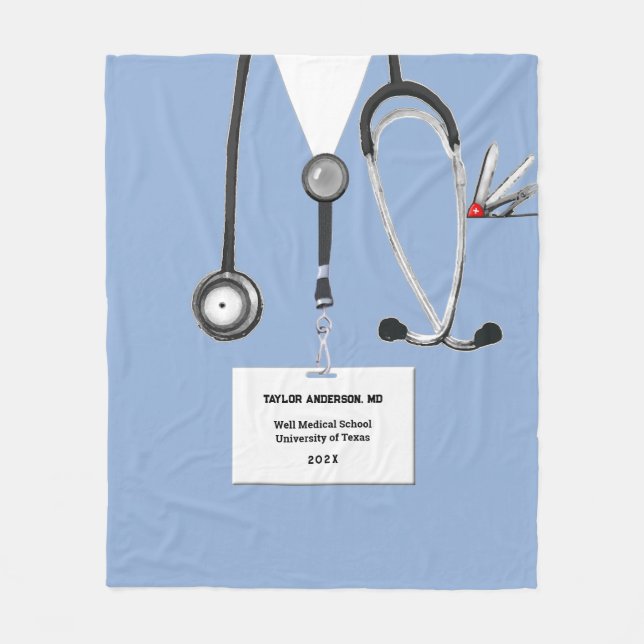Personalized Doctor Gift Ideas Fleece Blanket (Front)