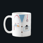 Personalized Doctor Gift Mug With Lab Coat & Name<br><div class="desc">Celebrate the remarkable achievement of a new doctor or honor the unwavering dedication of a seasoned medical professional with this personalized doctor’s white coat gift mug. Designed to emulate the iconic white coat worn by medical practitioners, this mug features a stethoscope draped around the neck, a pocket full of essential...</div>