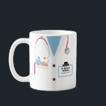 Personalized Doctor Gift Mug With Lab Coat & Name<br><div class="desc">Celebrate the remarkable achievement of a new doctor or honor the unwavering dedication of a seasoned medical professional with this personalized doctor’s white coat gift mug. Designed to emulate the iconic white coat worn by medical practitioners, this mug features a stethoscope draped around the neck, a pocket full of essential...</div>