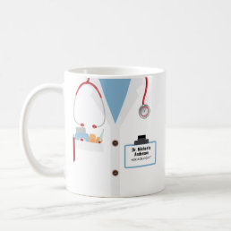 Personalized Doctor Gift Mug With Lab Coat &amp; Name