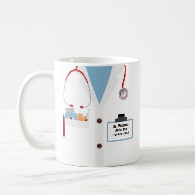 Personalized Doctor Gift Mug With Lab Coat & Name (Left)