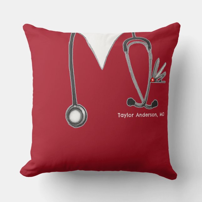 Personalized Doctor Gift Throw Pillow (Front)