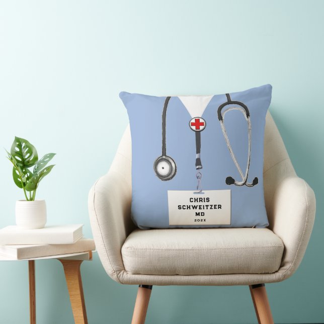Personalized Doctor Gift Throw Pillow (Chair)