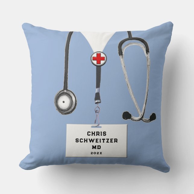 Personalized Doctor Gift Throw Pillow (Front)