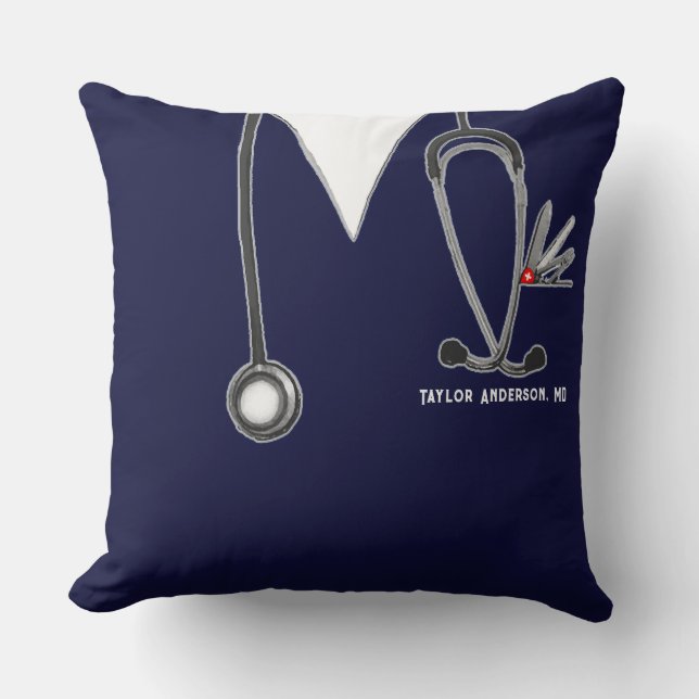 personalized doctor gift throw pillow (Front)