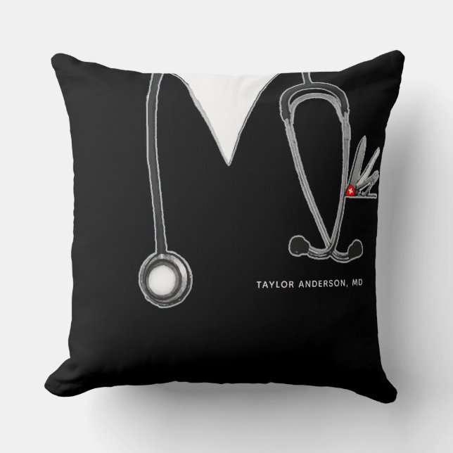 Personalized Doctor Gift Throw Pillow (Front)