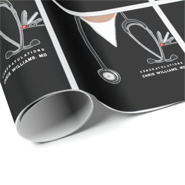 Personalized Doctor Gift Wrapping Paper (Roll Corner)