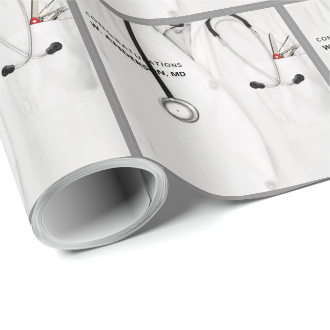 Personalized Doctor Gift Wrapping Paper (Roll Corner)