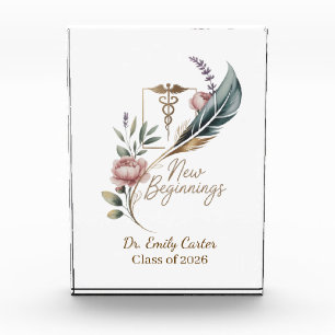 Personalized Doctor Graduation New Beginnings Acrylic Award