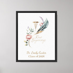 Personalized Doctor Graduation New Beginnings Canvas Print