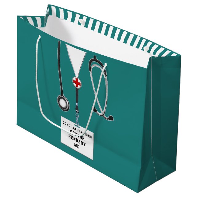 Personalized Doctor Medical School Large Gift Bag (Front Angled)