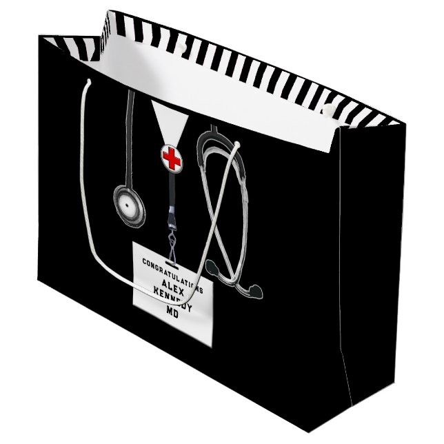 Personalized Doctor Medical School Large Gift Bag (Front Angled)
