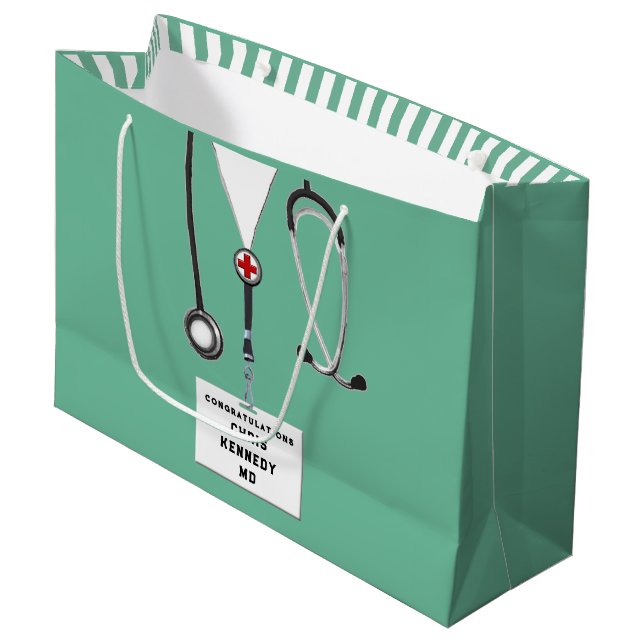 Personalized Doctor Medical School Large Gift Bag (Front Angled)