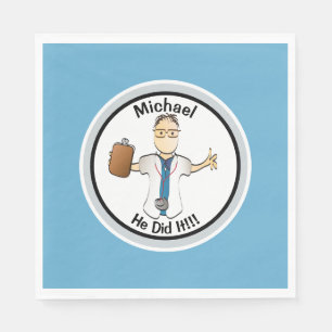 Personalized Doctor Nurse Graduation for Him Napkins