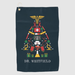 Personalized Doctors and Nurses Festive Christmas Golf Towel