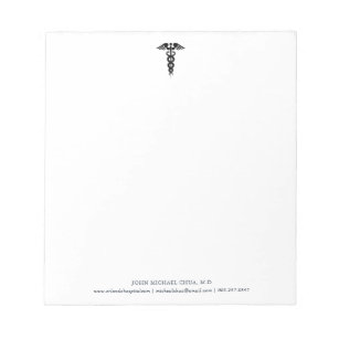 Personalized Doctors Nurses Gifts CADUCEUS Notepad