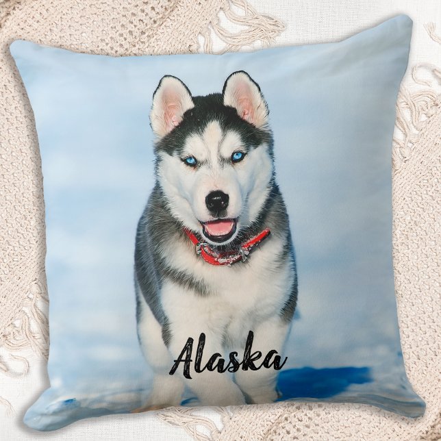 Personalized Dog 2 Pet Photo Throw Pillow (Creator Uploaded)