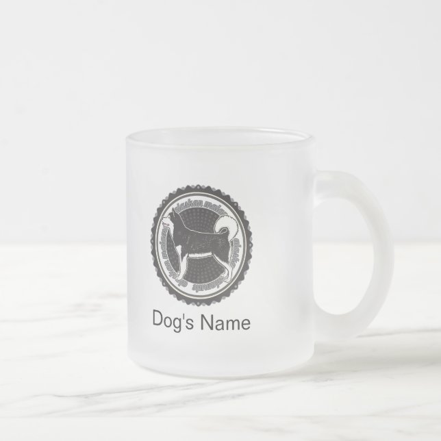 Personalized Dog Alaskan Malamute With Dog Names Frosted Glass Coffee Mug (Right)