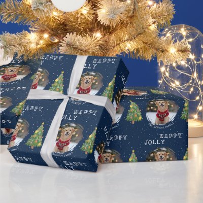 Personalized Dog and Family Photo Christmas Tree W Wrapping Paper