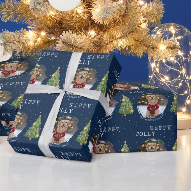 Personalized Dog and Family Photo Christmas Tree W Wrapping Paper (Holidays)