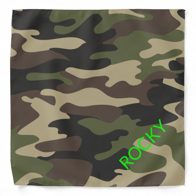 Personalized Dog Bandana, Camouflage Bandana (Front)