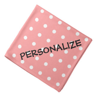 Personalized dog bandana | Coral pink polka dots