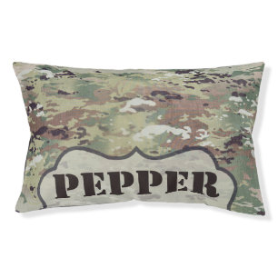 Personalized Dog Bed Army OCP Camo Uniform Camofla