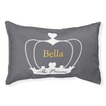 Personalized Dog Bed Crown With Hearts - Gray by mazarakes at Zazzle